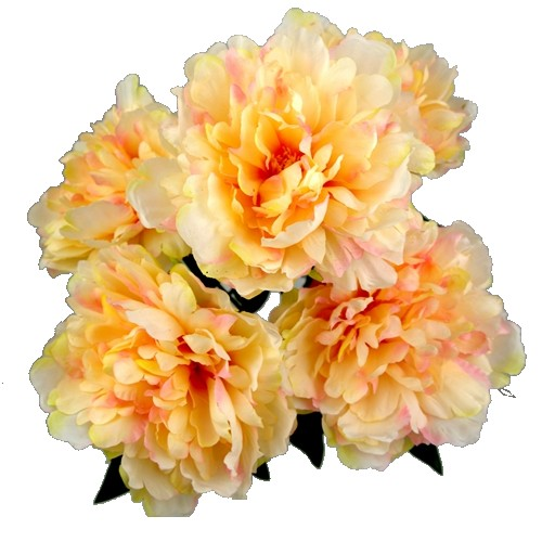 44cm Peach Peony Bush - Artificial Flower