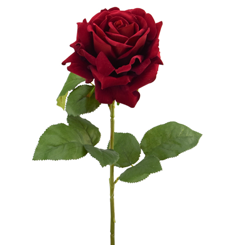 74cm Large Velvet Touch Luxury Red Rose - Silk Artificial Single Stem Valentines