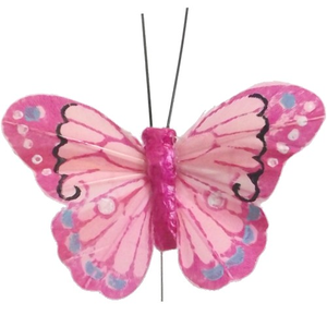Multi Coloured Feather Butterfly Butterflies (12 Pack)