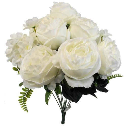 50cm Deluxe Large Ivory Peony Bush - Artificial Flower Wedding