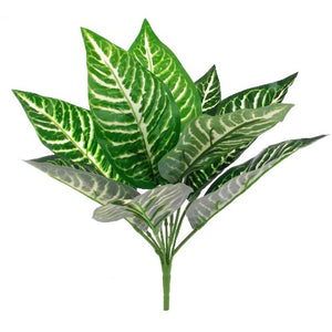 36cm Large Leaf Dieffenbachia Bush Green/White