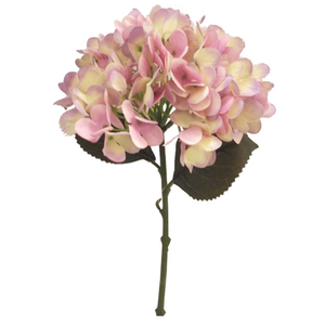 34cm Single Stem Hydrangea Cream/Pink