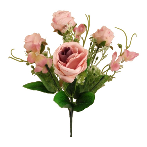 31cm Rose, Hydrangea Bush Antique Pink - Artificial
