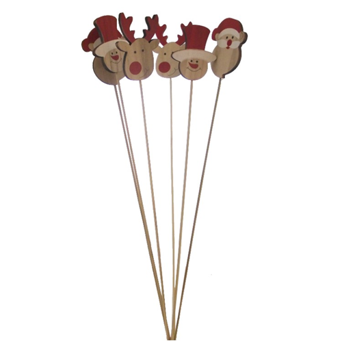 6 x 50cm Wooden Christmas Characters - Decoration Floral