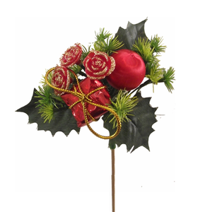 25pcs x 50cm Large Wooden Red Rose Parcel Ball - Christmas Xmas Pick Stick