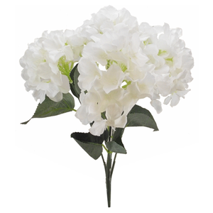 45cm Artificial Hydrangea Bush White - Wedding Flower Bunch