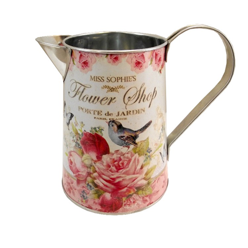 15 cm Metal Round Jug with Handle Flower Shop Design