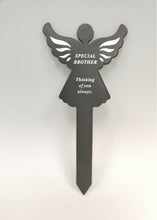 Load image into Gallery viewer, Black &amp; White Plastic Memorial Angel Cherub Stake Graveside Spike Crematorium