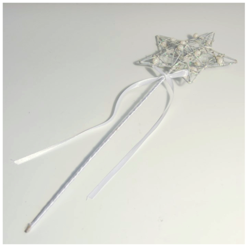 White Glitter Star 40cm - Wedding Bridesmaid Flower Wand