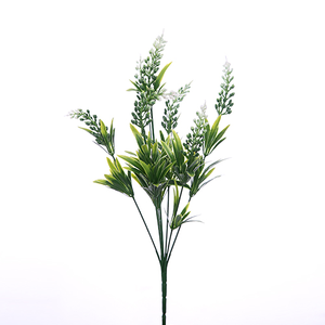 40cm Plastic Astilbe Bush Green White - Artificial Flower Foliage