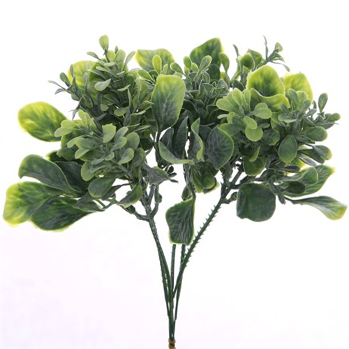 22cm Plastic Leafy Pick Green - 6 stems