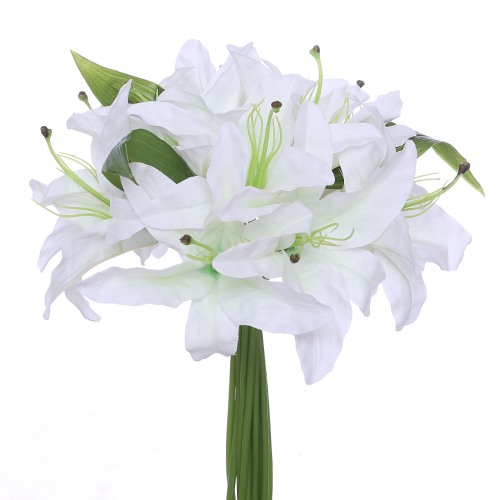 30cm Artificial Ivory Lily Bundle - Flower Wedding Bouquet