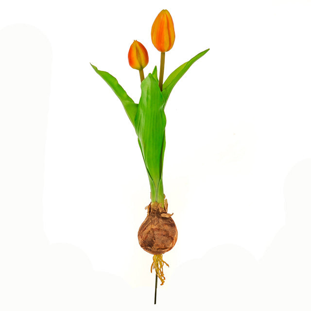 Artificial Tulip With Bulb Orange 40 cm