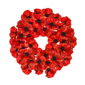 40 cm Artificial Bright Red Poppy Wreath