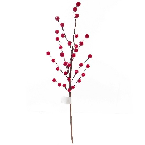 55cm Red Berry Spray Single Stem Artificial - Christmas Wreath