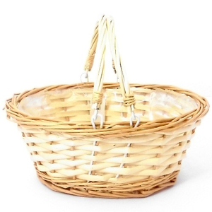 28cm Wooden Natural Oval Planting Basket with 2 Handles  - Florists Flower Arrangement