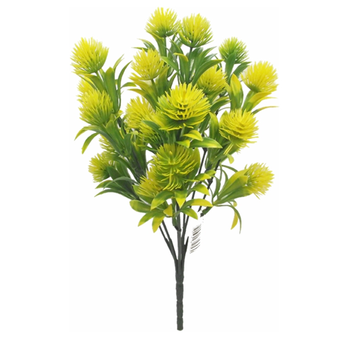 32cm Plastic Filler Foliage Bush Yellow/Green