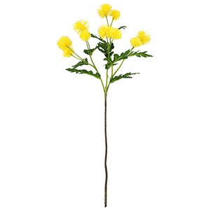 56cm Pompom Dahlia Spray Lemon