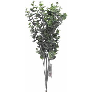 39cm Plastic Eucalyptus Spray Frosted Green Foliage Greenery x 6pcs