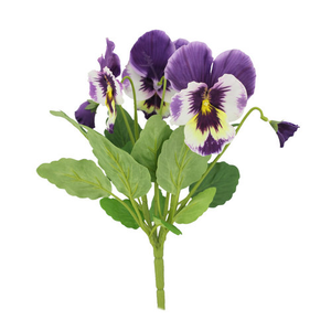 29cm Artificial Purple Pansy Bush