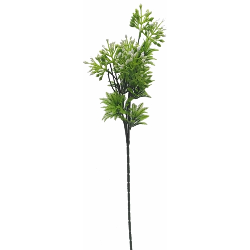 58cm Plastic Berry And Foliage Bush Ivory/Green