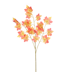 72 cm Artificial 18 x Leaf Maple Spray Orange/Yellow