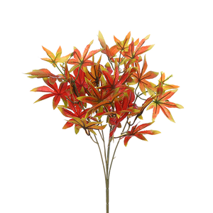 38 cm Artificial Maple Leaf Bush Red/Orange/Green