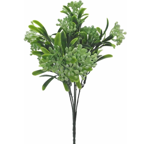 30cm Plastic Berry Bush Green