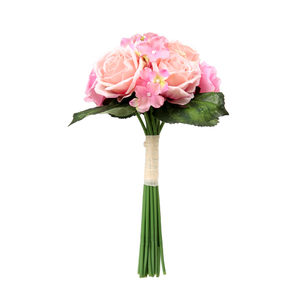 41cm Pink Large Rose and Hydrangea Bundle - Artificial Flower