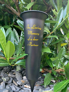 Memorial Plastic Black Flower Vase Grave Crem Spike Vase Pot Remembrance Tribute
