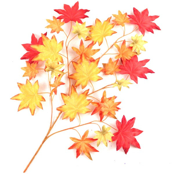 70cm Autumn Maple Leaf Spray - Orange Red Foliage Fall Wreath