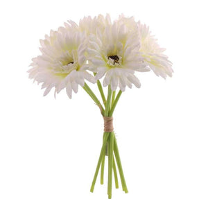 26 cm Artificial Gerbera bunch Cream x 7 Flowers