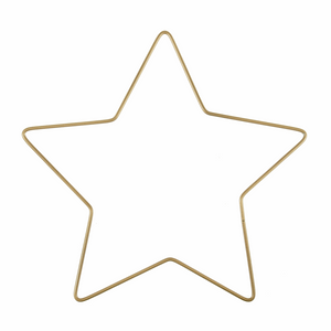 20cm Gold Metal Star - Craft Hoop Wire Frame - Christmas Wreath Artificial