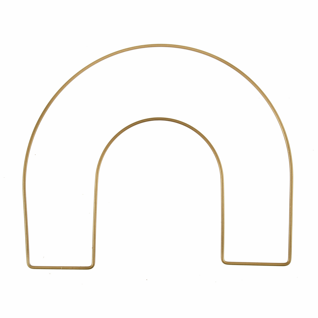 20cm Gold Metal Rainbow - Craft Hoop Wire Frame - Christmas Wreath Artificial