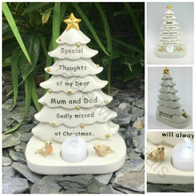 Load image into Gallery viewer, Memorial Christmas Tree Plaque Robin Decoration Xmas Tribute Tea Light Graveside