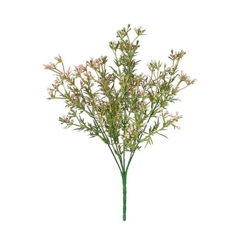 36cm Heather Bud Bush Pink with Foliage - Artificial Flower