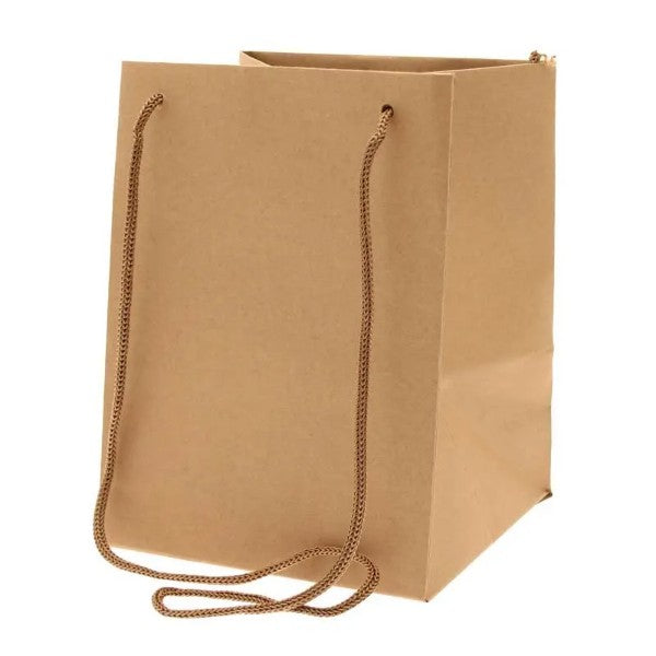 Pack of 10 - Natural Kraft Hand Tie Bags