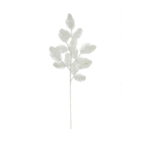 70cm Large White Glitter Feather Spray - Christmas Xmas Artificial (XB16)