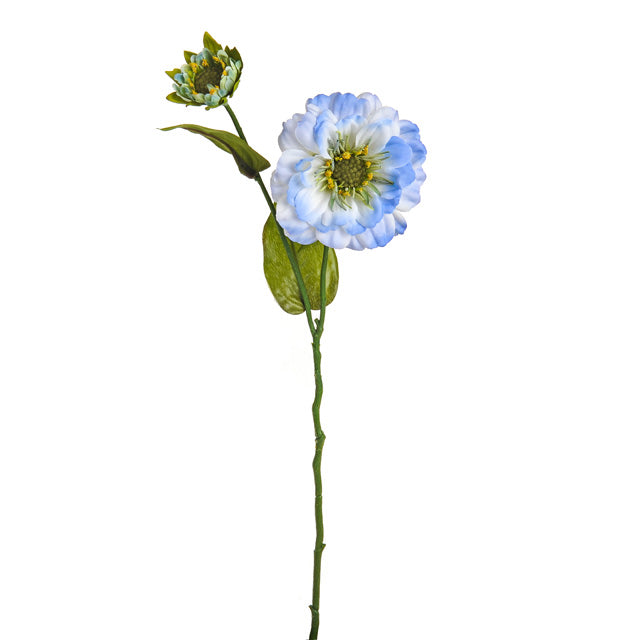 Blue Zinnia Spray - Artificial Flower 42 cm