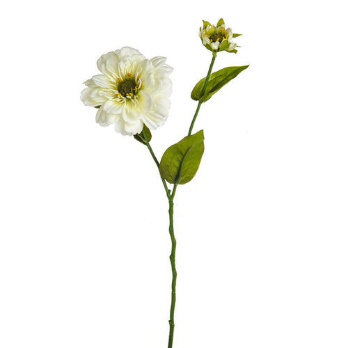 42cm Cream Zinnia Spray - Artificial Flower