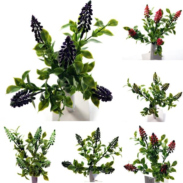 33cm Plastic Filler Bush - Various Colours - Artificial Flower