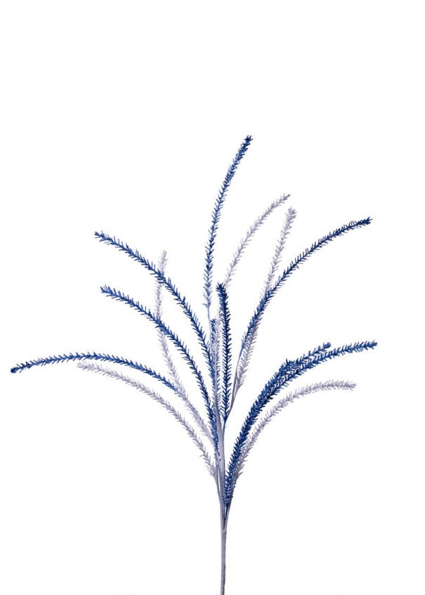 90cm White and Navy Fern Spray - Artificial Flower