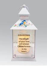 Load image into Gallery viewer, Memorial Light Up Lantern -  Bird Floral Candle Graveside Memory Remembrance