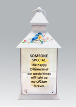 Load image into Gallery viewer, Memorial Light Up Lantern -  Bird Floral Candle Graveside Memory Remembrance