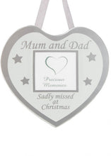 Load image into Gallery viewer, Glass Christmas Memorial Photo Frame Bauble Hanger - Xmas Plaque Verse Graveside