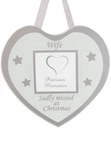 Load image into Gallery viewer, Glass Christmas Memorial Photo Frame Bauble Hanger - Xmas Plaque Verse Graveside