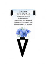 Load image into Gallery viewer, Plastic Memorial Laminated Message Card &amp; Holder  Stick Plaque Tribute Graveside