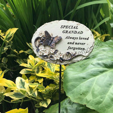 Load image into Gallery viewer, Memorial Bronze 3D Butterfly Stick Stake Pick Plaque Tribute Graveside Ornament