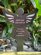 Load image into Gallery viewer, Black &amp; White Plastic Memorial Angel Cherub Stake Graveside Spike Crematorium