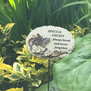 Memorial Bronze 3D Butterfly Stick Stake Pick Plaque Tribute Graveside Ornament